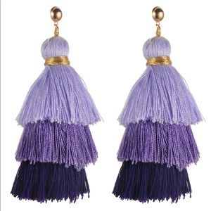 Purple tassel earrings